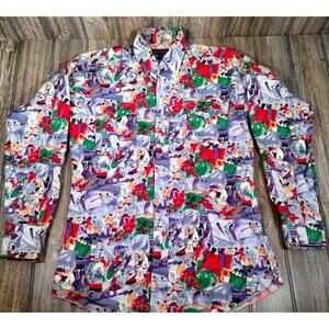 PANHANDLE SLIM Vintage Western Button Shirt Native American Settler Men 15.5x35